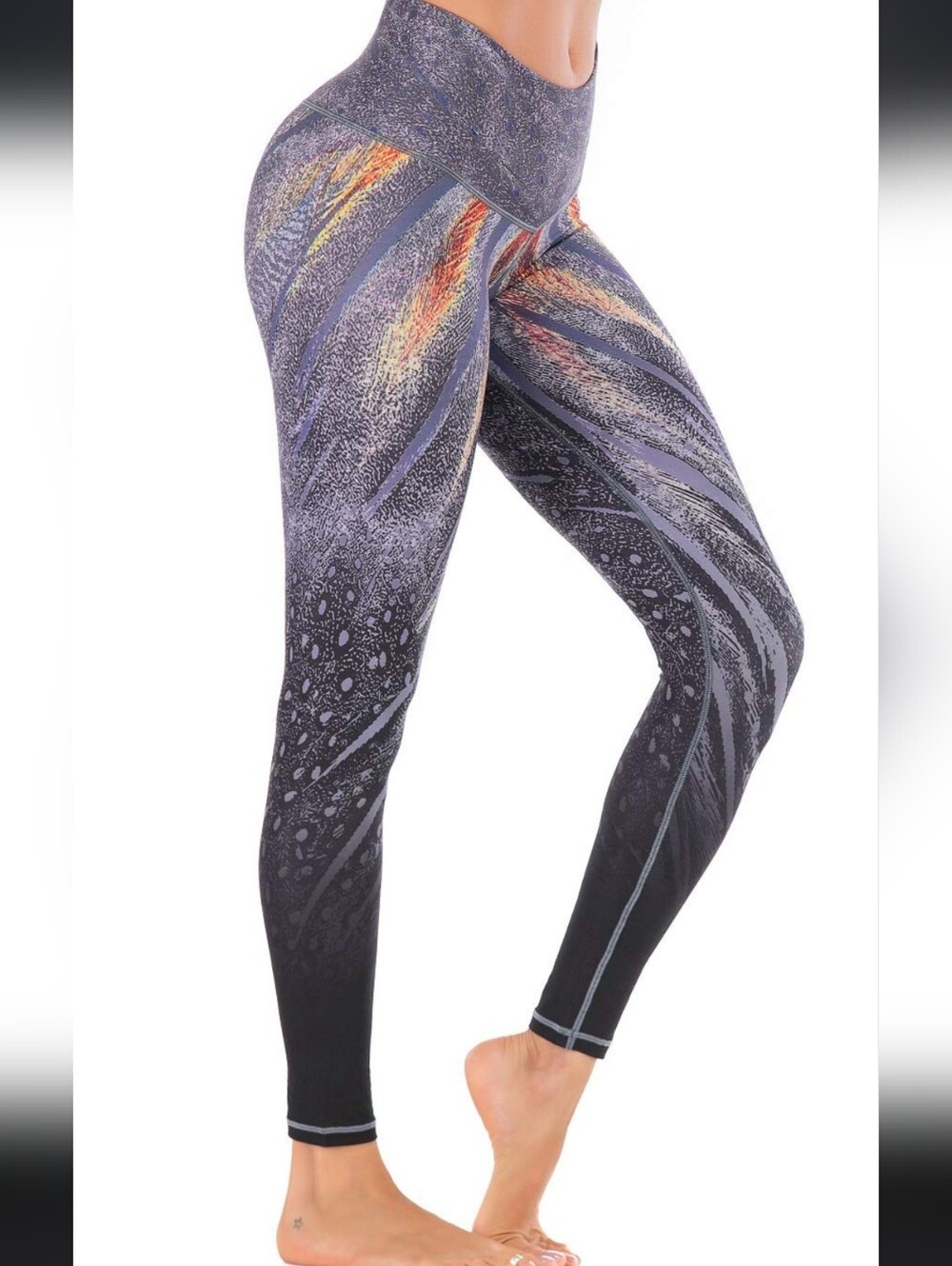Chisportate High-Waist Printed Sustainable Performance Leggings - Size Medium